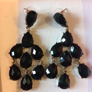Black chandelier earrings